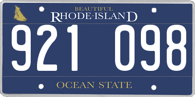 RI license plate 921098