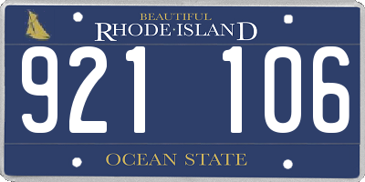 RI license plate 921106