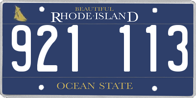 RI license plate 921113
