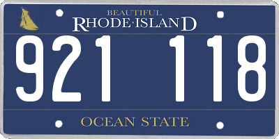 RI license plate 921118