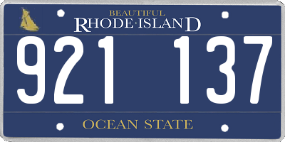 RI license plate 921137