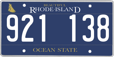 RI license plate 921138