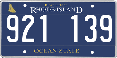 RI license plate 921139