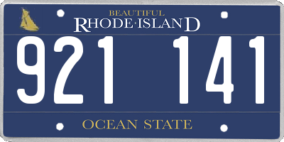 RI license plate 921141