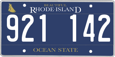 RI license plate 921142