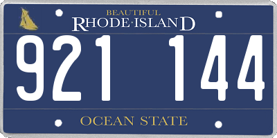 RI license plate 921144