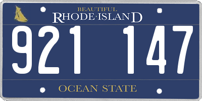 RI license plate 921147