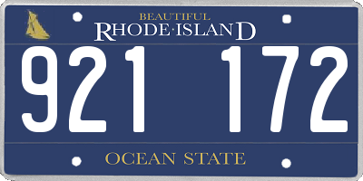 RI license plate 921172