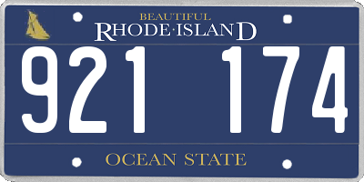 RI license plate 921174
