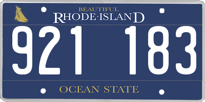 RI license plate 921183