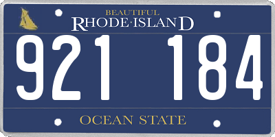 RI license plate 921184