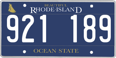 RI license plate 921189