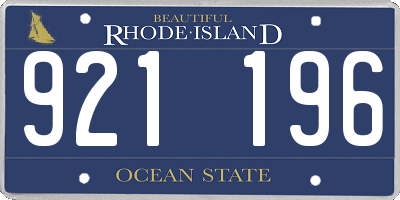 RI license plate 921196