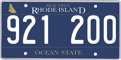 RI license plate 921200