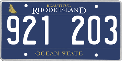 RI license plate 921203