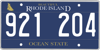 RI license plate 921204