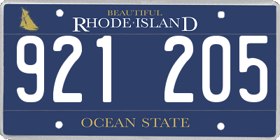 RI license plate 921205