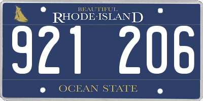 RI license plate 921206