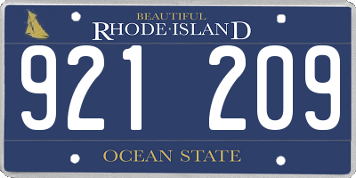 RI license plate 921209