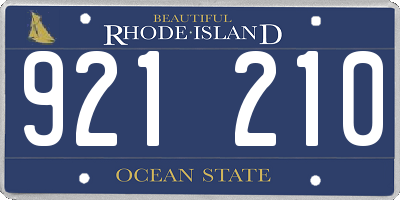 RI license plate 921210