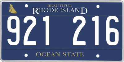 RI license plate 921216