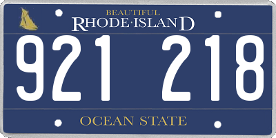 RI license plate 921218