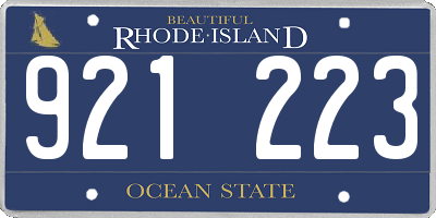 RI license plate 921223
