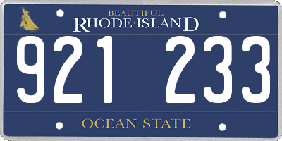 RI license plate 921233