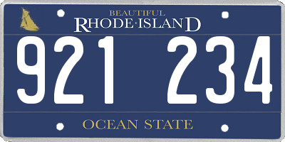 RI license plate 921234