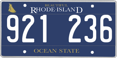 RI license plate 921236