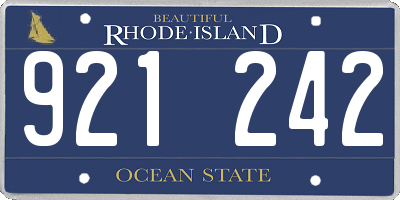 RI license plate 921242