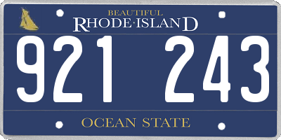 RI license plate 921243