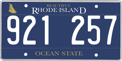 RI license plate 921257