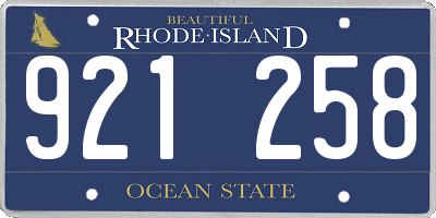RI license plate 921258
