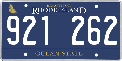 RI license plate 921262