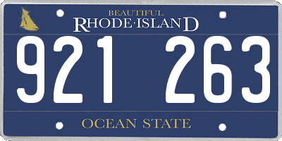 RI license plate 921263