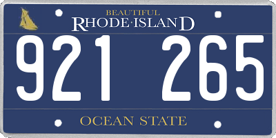 RI license plate 921265