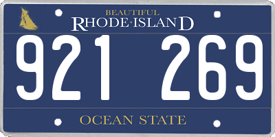 RI license plate 921269