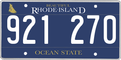 RI license plate 921270