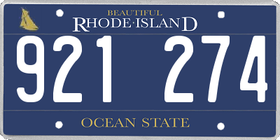 RI license plate 921274