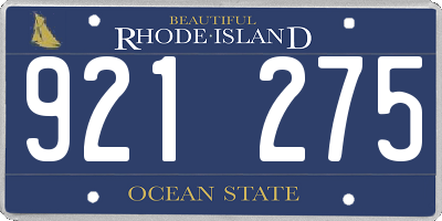 RI license plate 921275