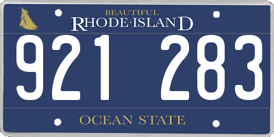 RI license plate 921283