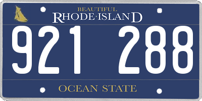 RI license plate 921288
