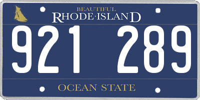 RI license plate 921289