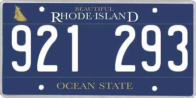 RI license plate 921293
