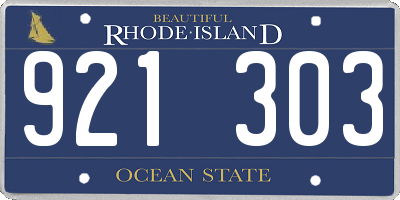 RI license plate 921303