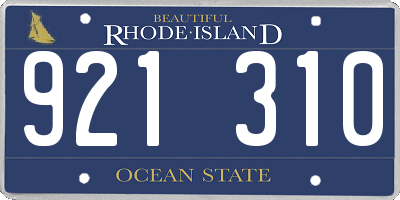 RI license plate 921310