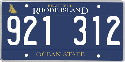 RI license plate 921312