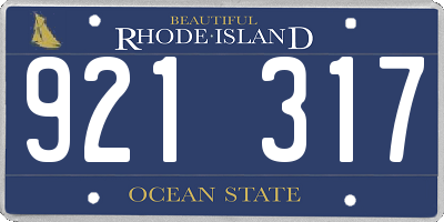 RI license plate 921317