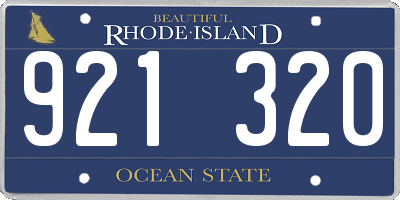 RI license plate 921320